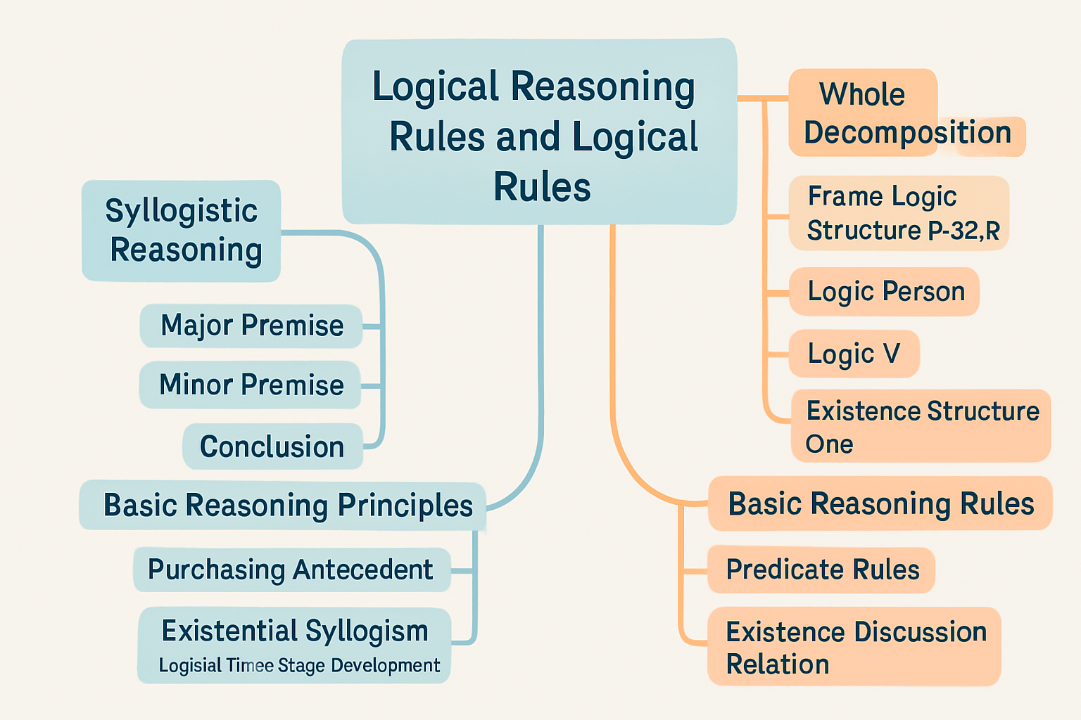 Deductive reasoning and logical rules mind map